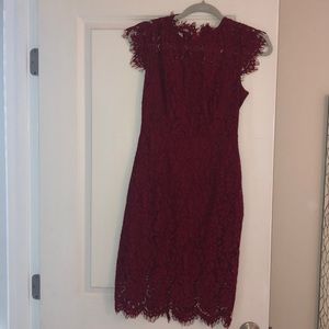Burgundy lace dress